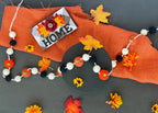 Felt Fall Pumpkin Garland, Fall Halloween Thanksgiving Autumn Décor, Pumpkin Garland, Felt Ball Garland, Fall Mantle Decor, 100% wool
