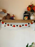 Felt Fall Pumpkin Garland, Fall Halloween Thanksgiving Autumn Décor, Pumpkin Garland, Felt Ball Garland, Fall Mantle Decor, 100% wool