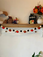 Felt Fall Pumpkin Garland, Fall Halloween Thanksgiving Autumn Décor, Pumpkin Garland, Felt Ball Garland, Fall Mantle Decor, 100% wool