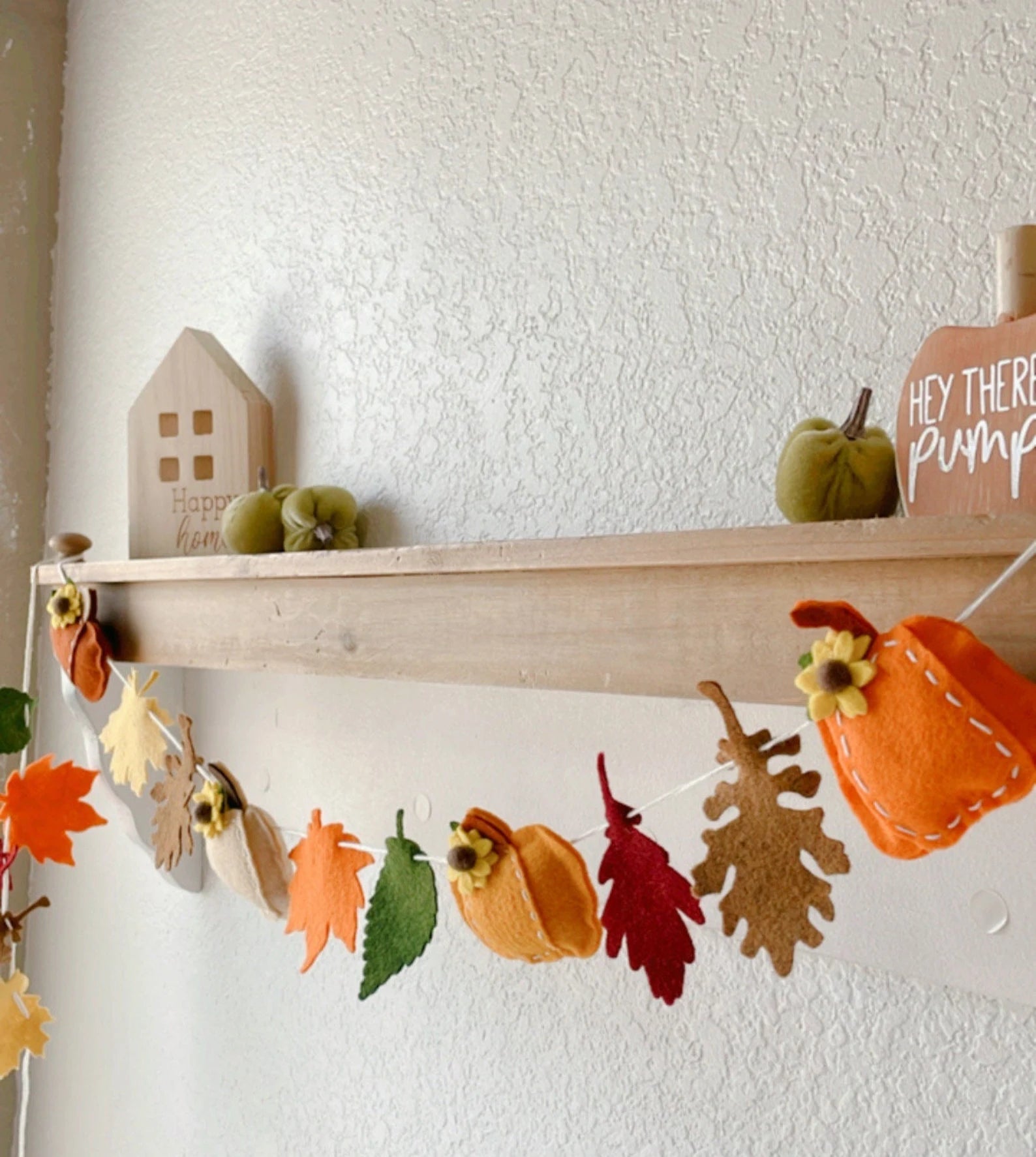 Pumpkin Garland, Fall Garland, Autumn Garland, Autumn Leaf, Fall Leaf, Felt Pumpkin, Fall Decor, Thanksgiving Garland, Autumn Bunting,