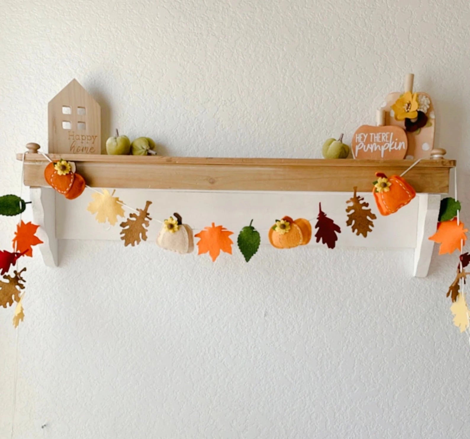 Pumpkin Garland, Fall Garland, Autumn Garland, Autumn Leaf, Fall Leaf, Felt Pumpkin, Fall Decor, Thanksgiving Garland, Autumn Bunting,