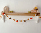 Felt Fall Pumpkin Garland, Fall Halloween Thanksgiving Autumn Décor, Pumpkin Garland, Felt Ball Garland, Fall Mantle Decor, 100% wool