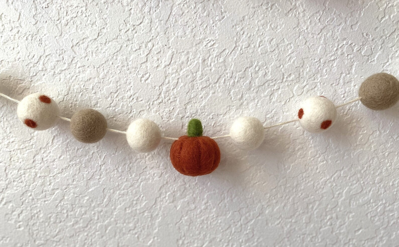 Fall Garland, Felt Fall Pumpkin Garland, Fall Halloween Thanksgiving Autumn Décor, Pumpkin Garland, Felt Ball Garland, Fall Mantle Decor