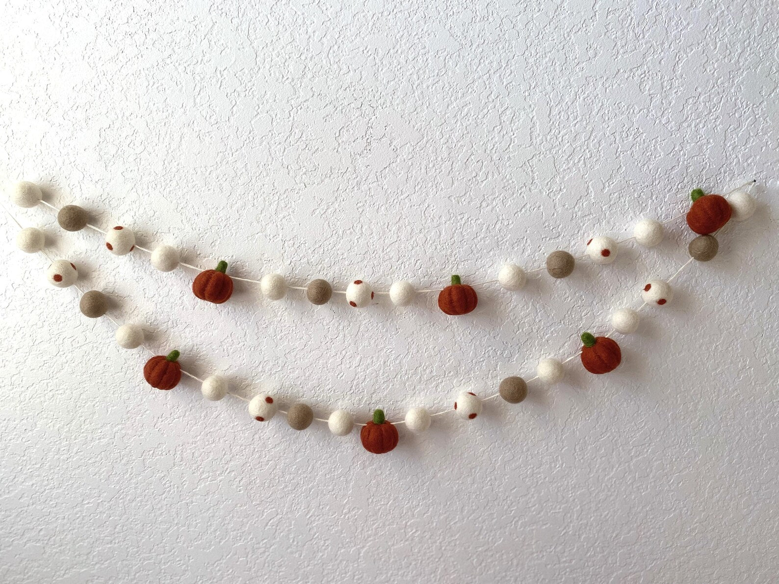 Fall Garland, Felt Fall Pumpkin Garland, Fall Halloween Thanksgiving Autumn Décor, Pumpkin Garland, Felt Ball Garland, Fall Mantle Decor