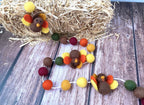Turkey Felt Ball Garland: Handmade Thanksgiving Fall Decor