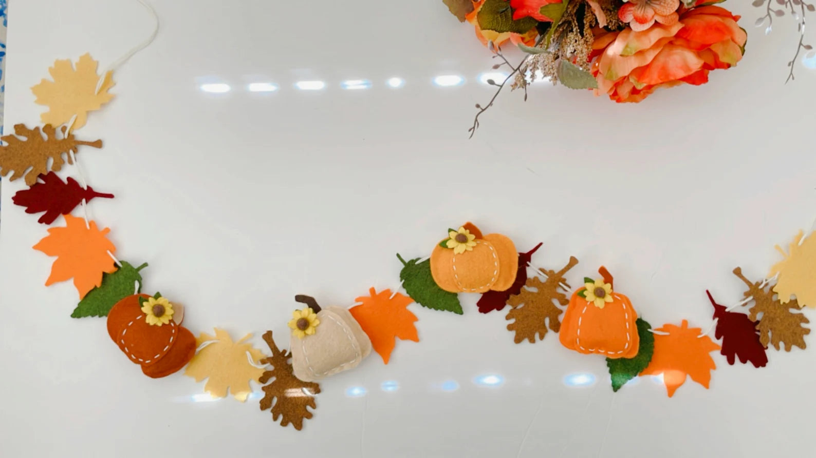 Pumpkin Garland, Fall Garland, Autumn Garland, Autumn Leaf, Fall Leaf, Felt Pumpkin, Fall Decor, Thanksgiving Garland, Autumn Bunting,