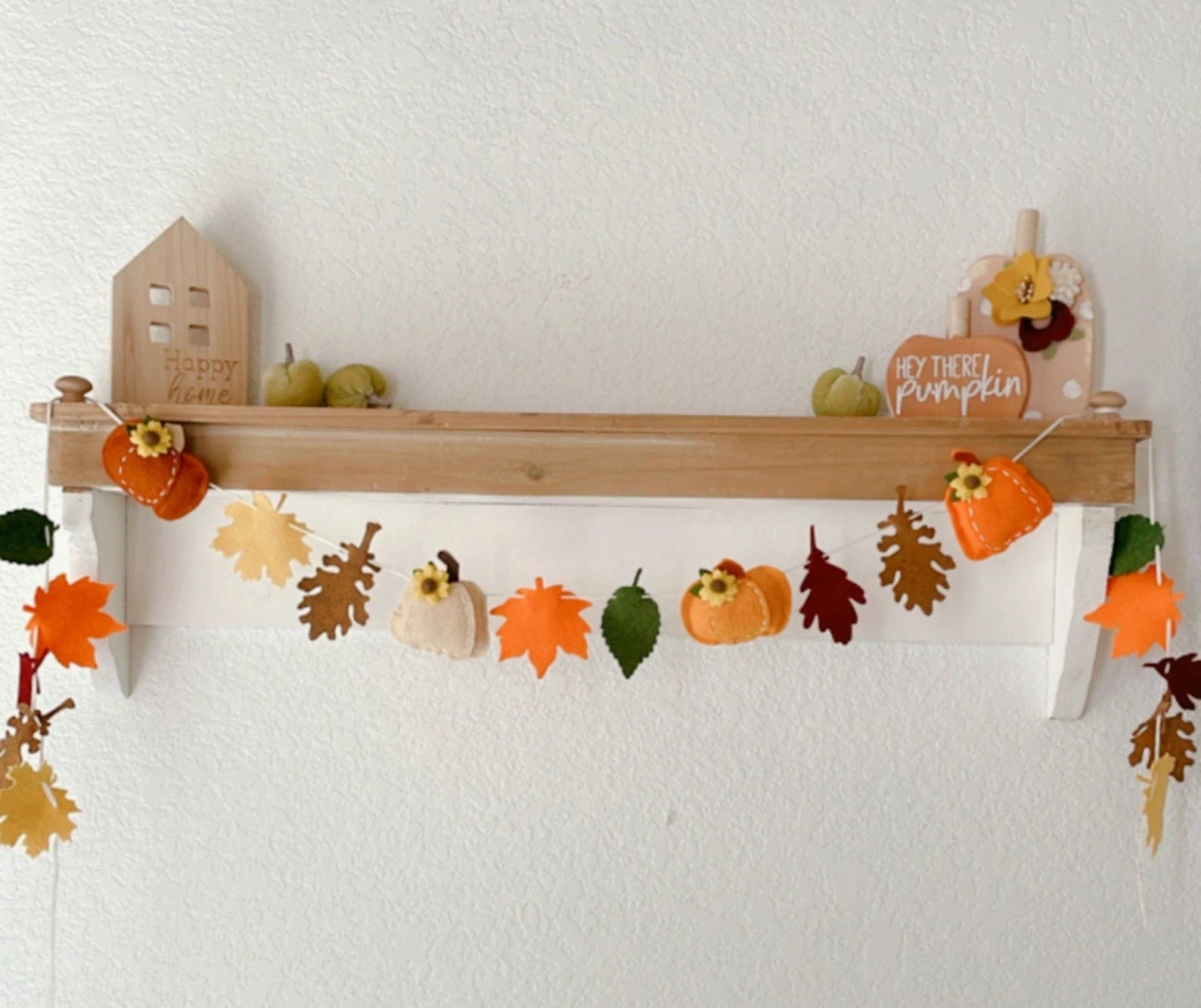 Pumpkin Garland, Fall Garland, Autumn Garland, Autumn Leaf, Fall Leaf, Felt Pumpkin, Fall Decor, Thanksgiving Garland, Autumn Bunting,
