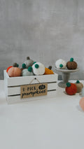 Felt Pumpkins, Fall Decor, 100% Wool, Thanksgiving, Set of 3 or 6 or 9 or 12