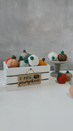 Felt Pumpkins, Fall Decor, 100% Wool, Thanksgiving, Set of 3 or 6 or 9 or 12