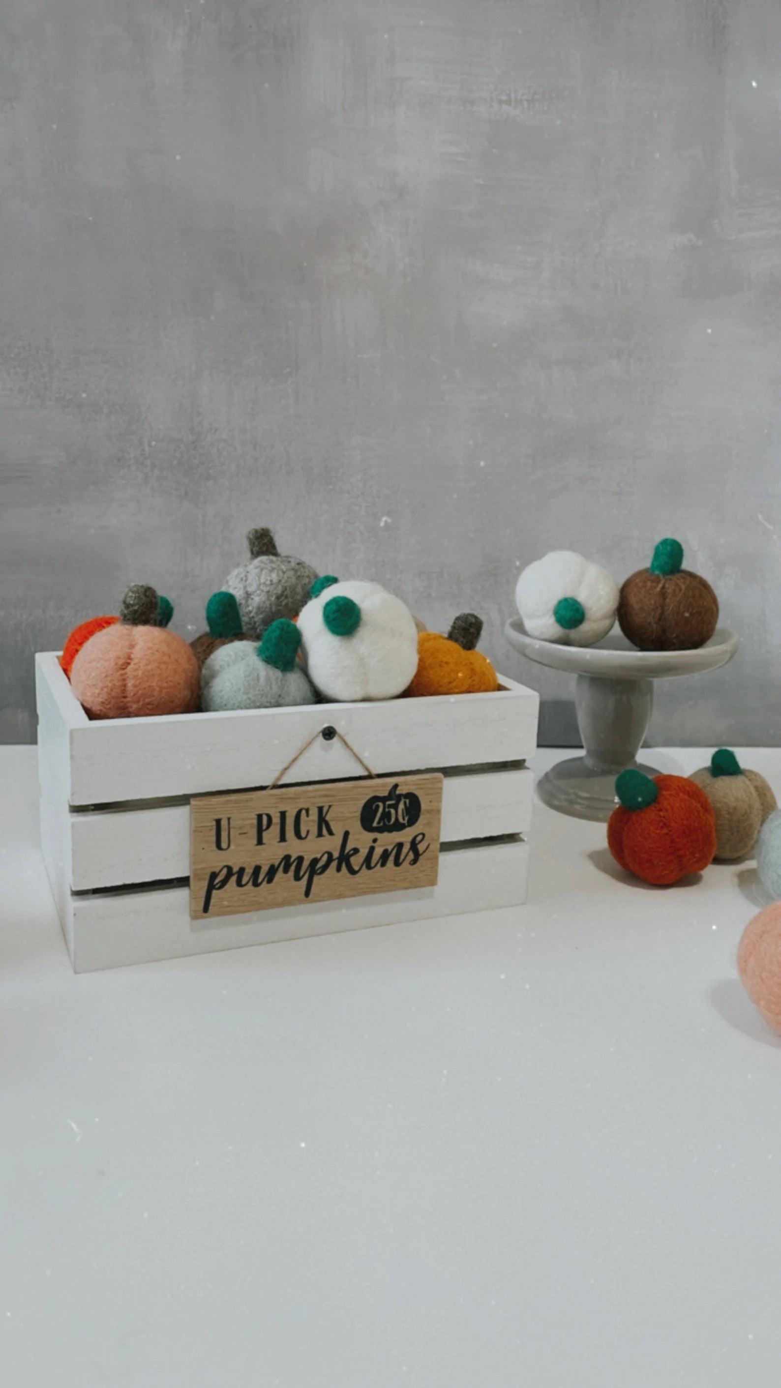 Felt Pumpkins, Fall Decor, 100% Wool, Thanksgiving, Set of 3 or 6 or 9 or 12