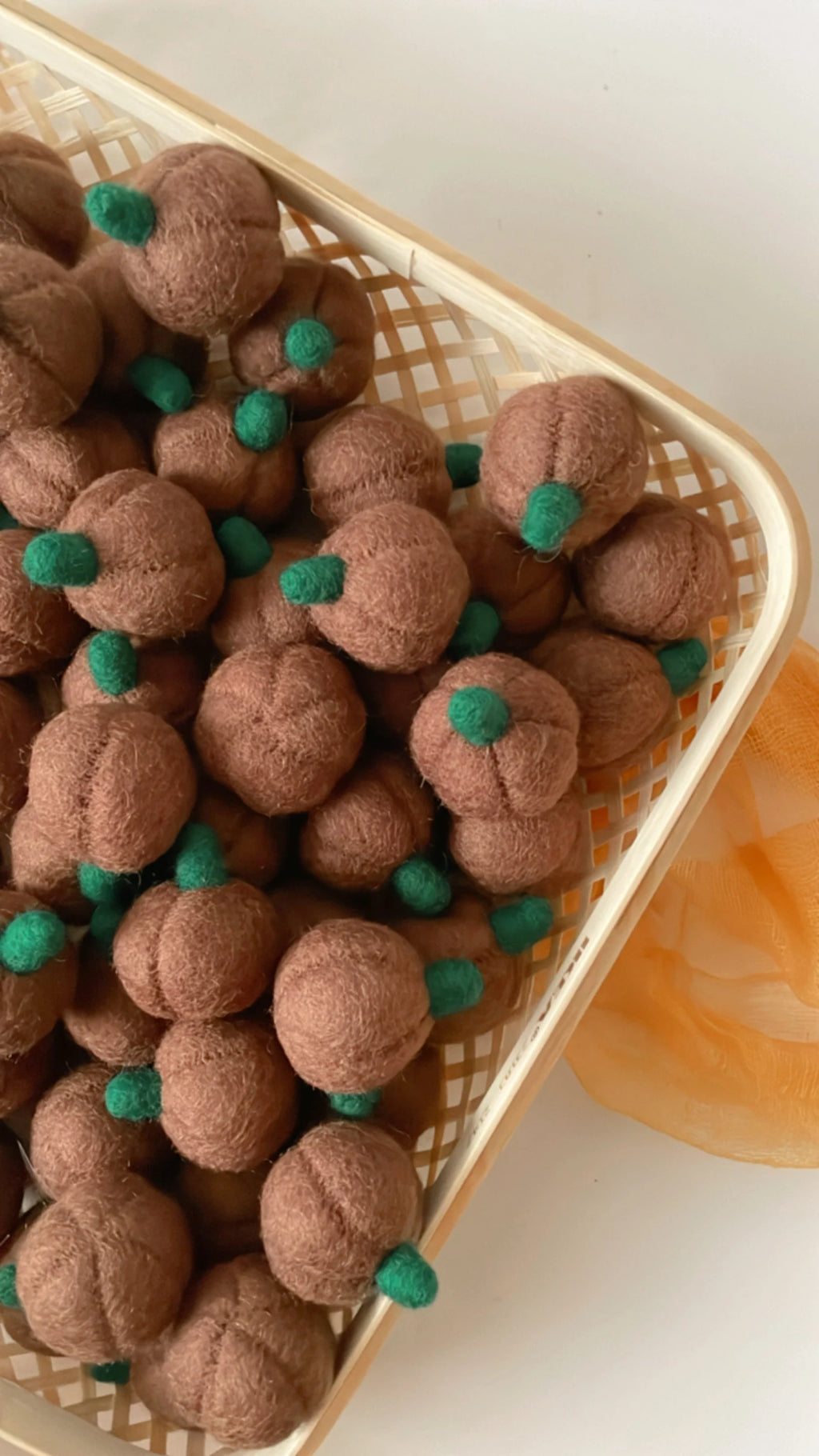 Felt Pumpkins, Fall Decor, 100% Wool, Thanksgiving, Set of 3 or 6 or 9 or 12