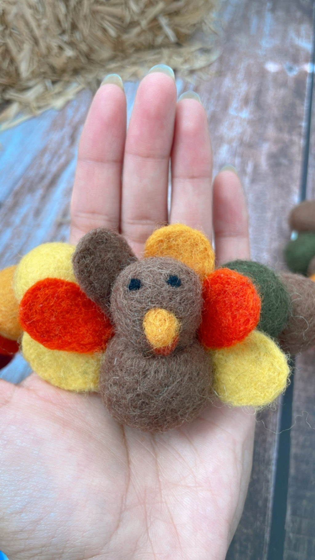 Turkey Felt Ball Garland: Handmade Thanksgiving Fall Decor