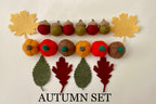 Fall Decoration Set, Pumpkin Sets, Autumn Leaf, Fall Leaf, Felt Pumpkin, Felt Acorns, Thanksgiving Halloween Farmhouse Tier Tray Decor Set