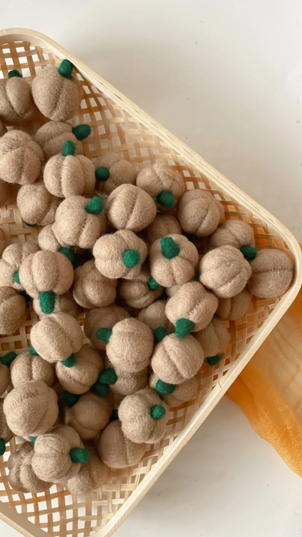 Felt Pumpkins, Fall Decor, 100% Wool, Thanksgiving, Set of 3 or 6 or 9 or 12