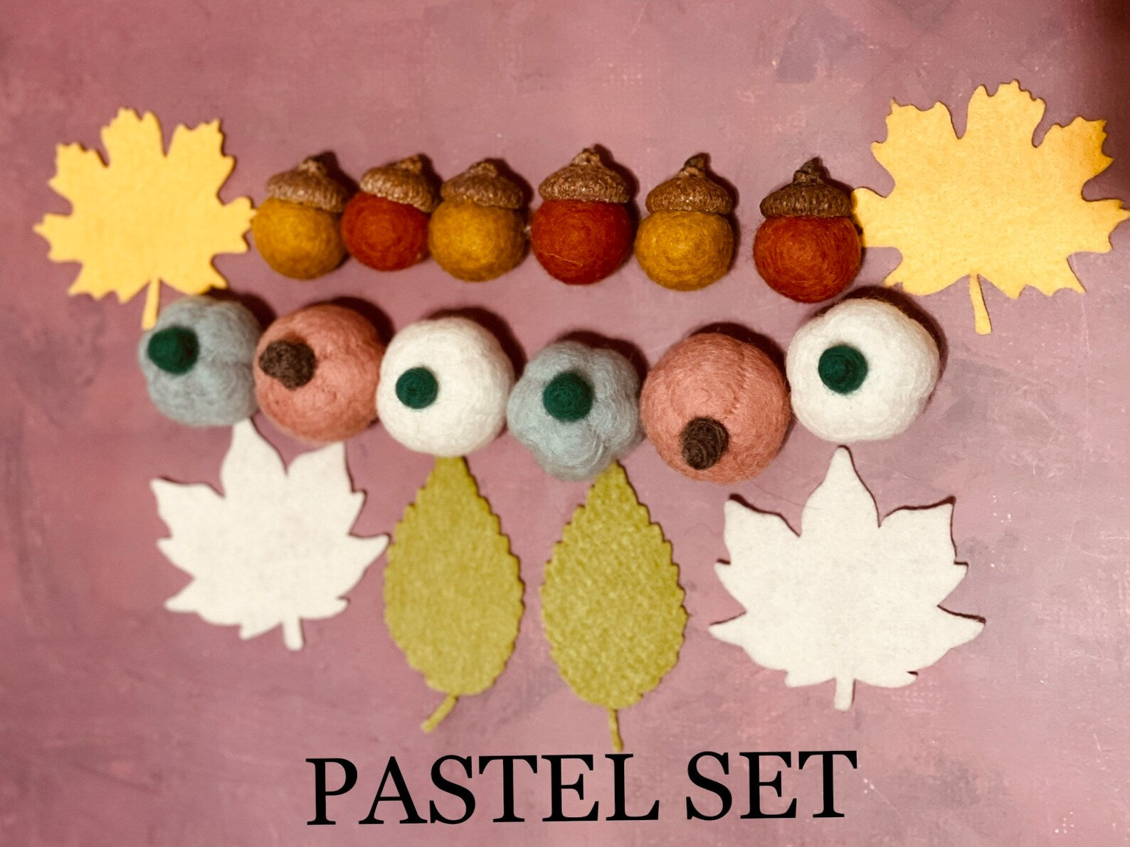 Fall Decoration Set, Pumpkin Sets, Autumn Leaf, Fall Leaf, Felt Pumpkin, Felt Acorns, Thanksgiving Halloween Farmhouse Tier Tray Decor Set