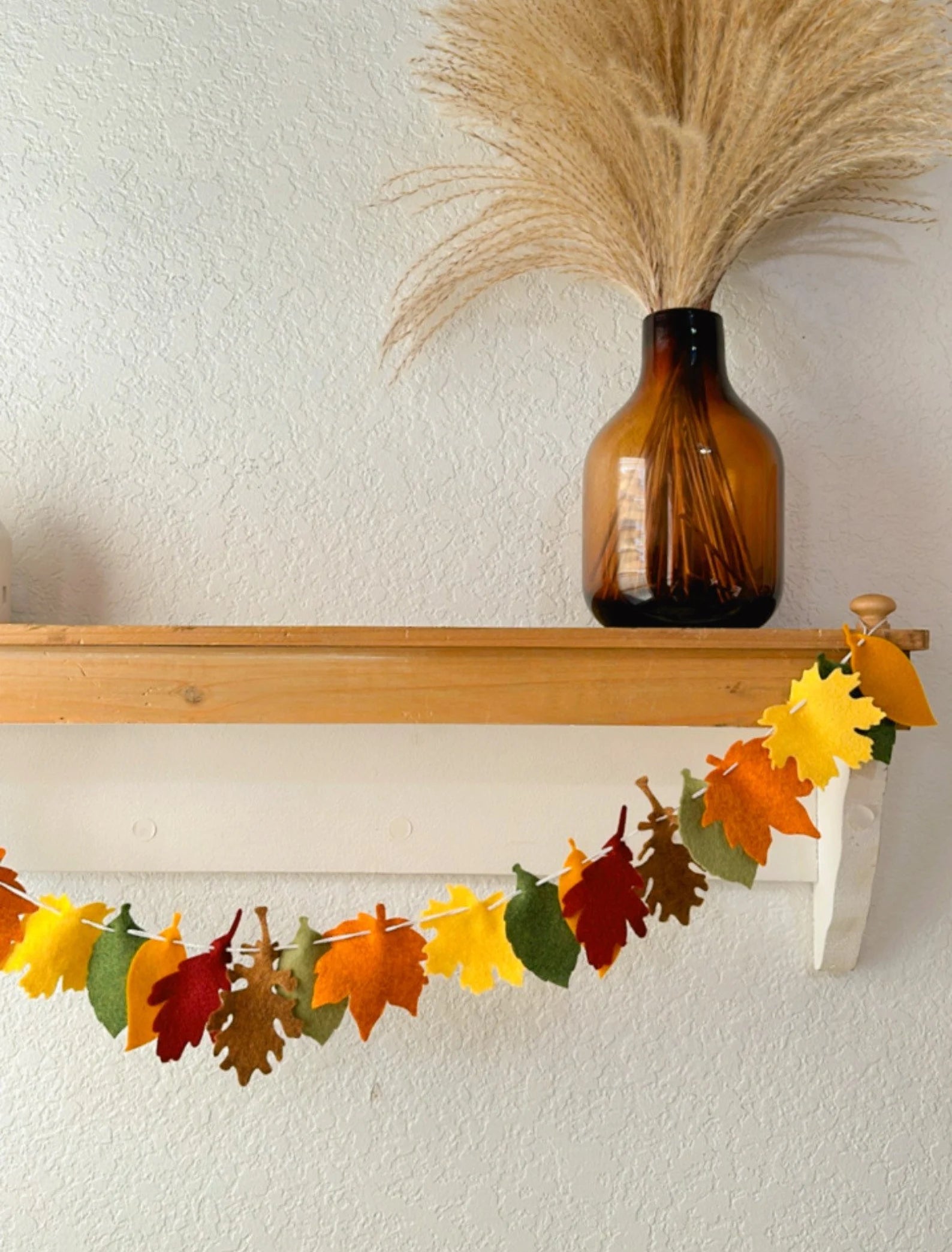 Fall Garland, Autumn Garland, Autumn Leaf, Fall Leaf, Wool Felt Leaves, Fall Decor, Thanksgiving Garland, Autumn Bunting, Halloween