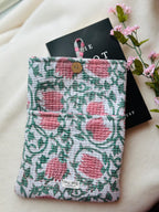 Hand-Block Printed Book Sleeve: Quilted Cotton Kindle Cover