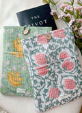 Hand-Block Printed Book Sleeve: Quilted Cotton Kindle Cover
