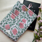 Hand-Block Printed Book Sleeve: Quilted Cotton Kindle Cover