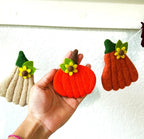 Handmade Felt Pumpkin Garland: Fall Autumn Leaf Decor