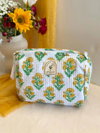 Hand Block Printed Cotton Quilted Bag Set: Tote bag, Purse, Vanity Pouch & Scrunchie I Holiday Gift Set | Bridemaids Gifts | Birthday Gift