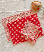 Cotton quilted Placemats - set of 2 with matching napkins, Reversible Floral Dining Mats, Wedding Decor, Hand block Printing